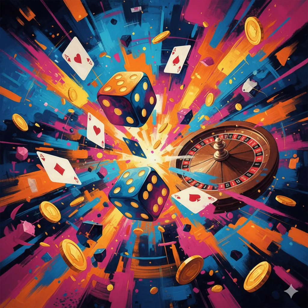 Casino gaming experience with slots and cards